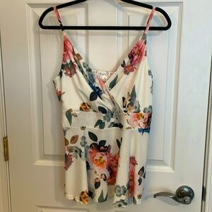 Venus floral flowy adjustable strap tank top
